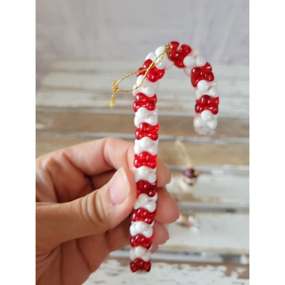 Mini stocking candy cane reindeer rocking horse snowman ornament set Xmas holida - Picture 2 of 10